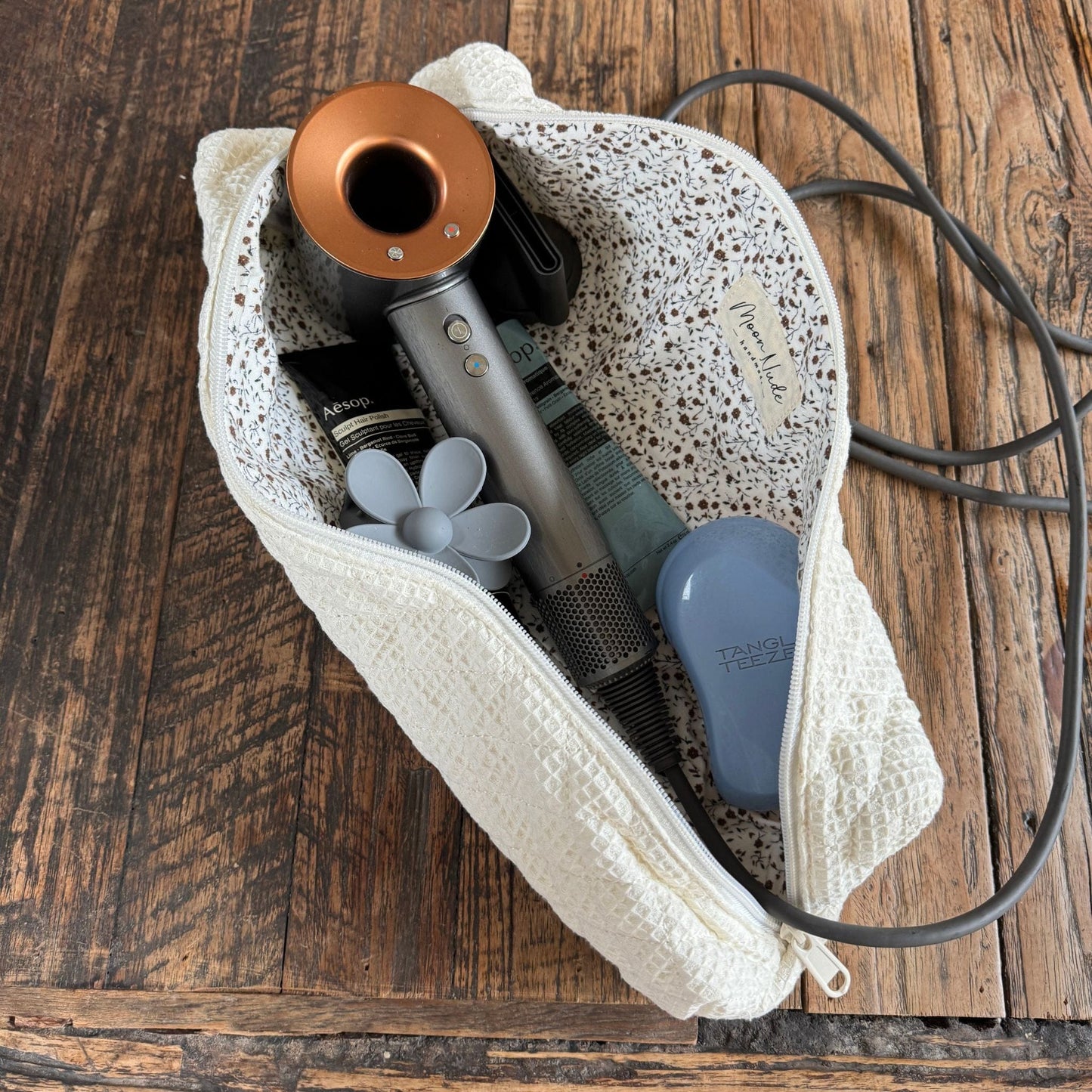 Cream Hair Tool Bag