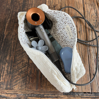 Cream Hair Tool Bag