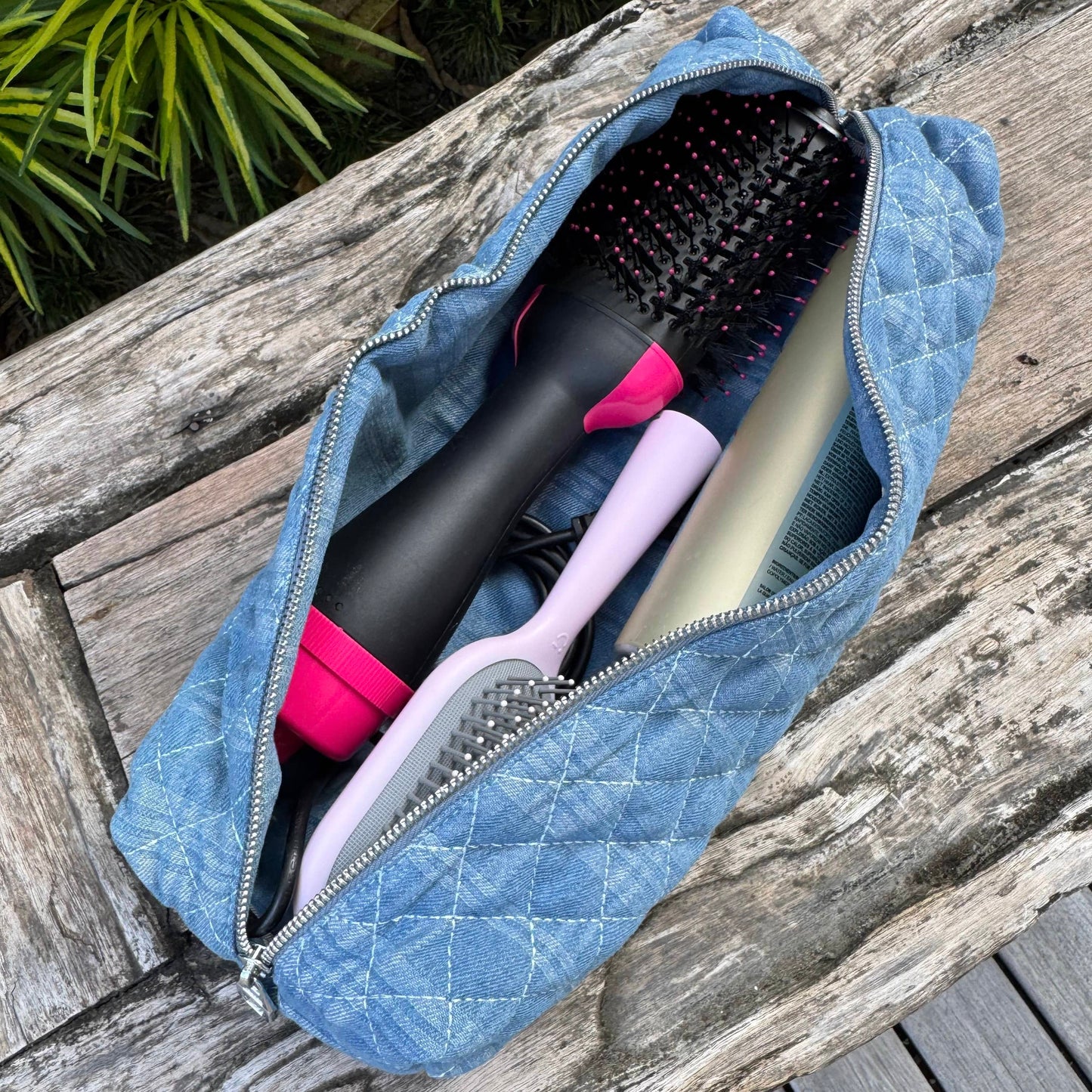 Denim Hair Tool Bag