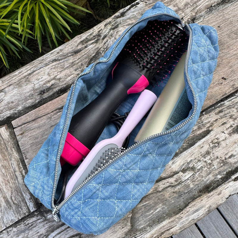 Denim Hair Tool Bag