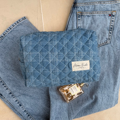 Denim Large Makeup Bag