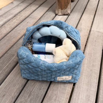 Denim Large Makeup Bag